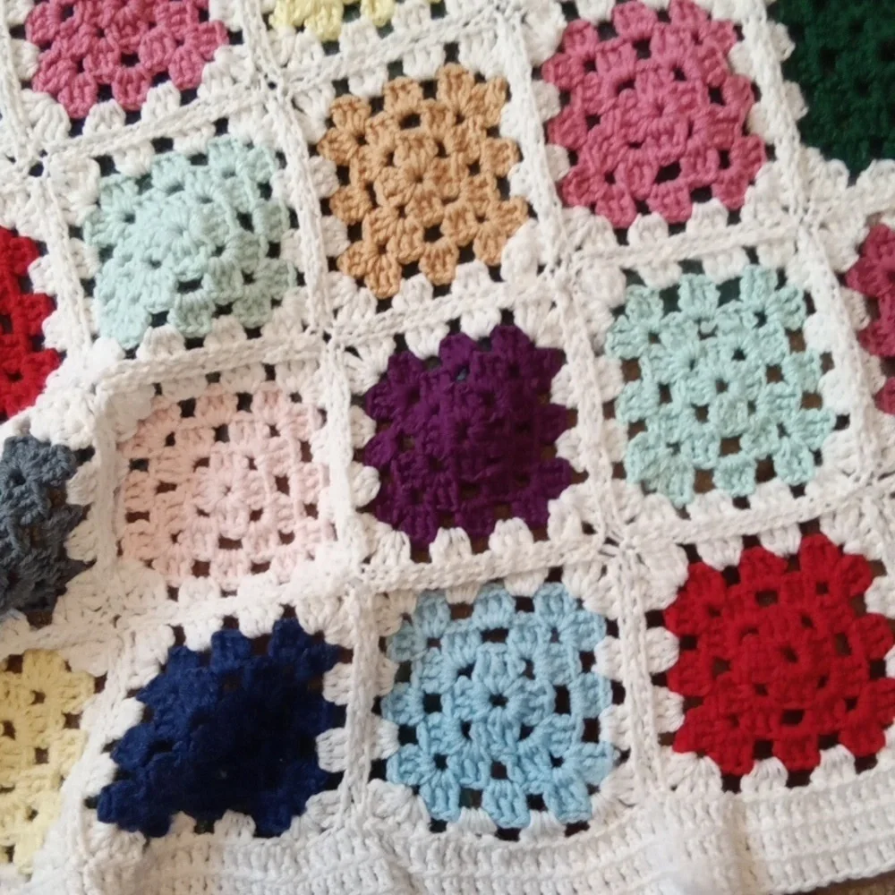 Colorful Crochet Handmade Square Throwblanket 60X 37